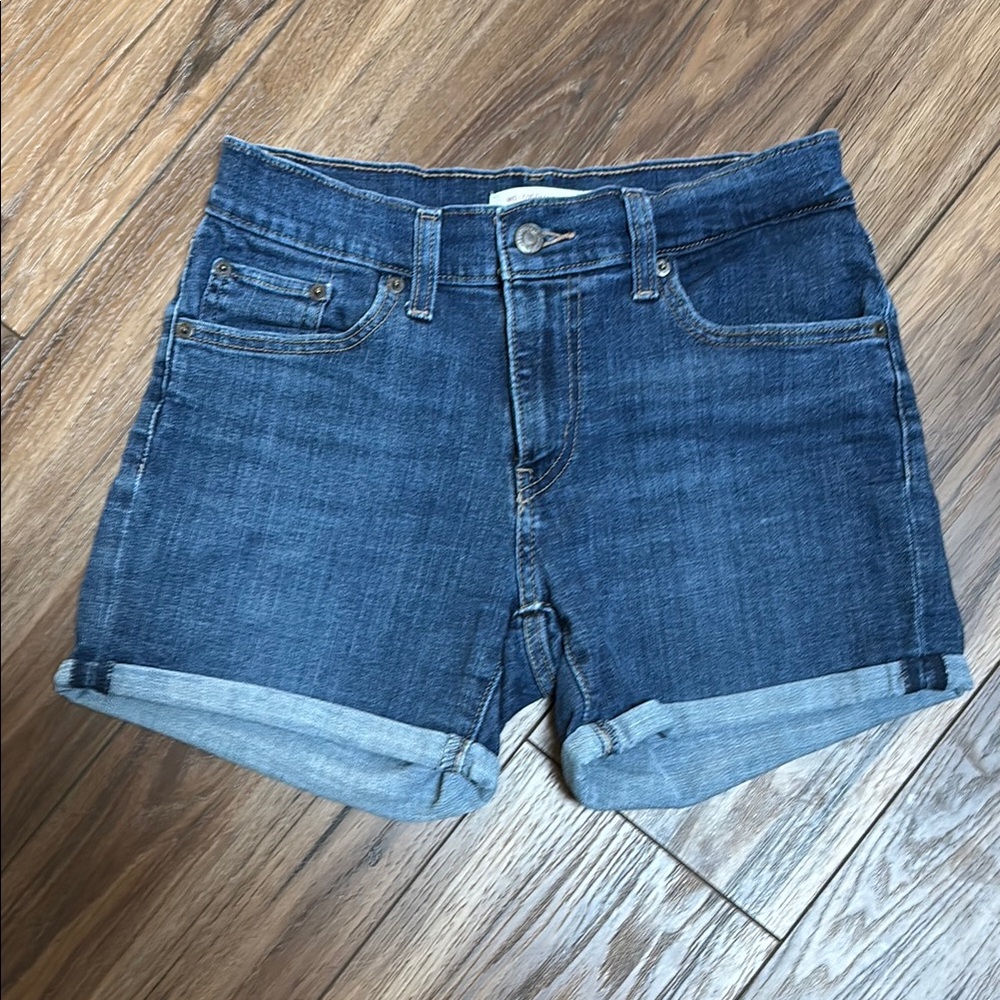 Levi's Blue Jean Shorts with Rolled Hem